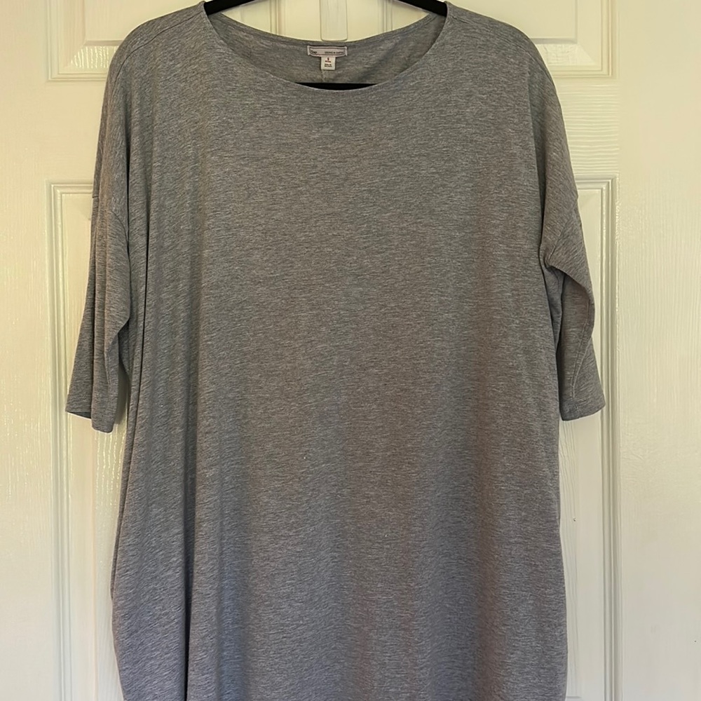 Gap  Oversized Heather Grey Sleeved T-shirt Dress